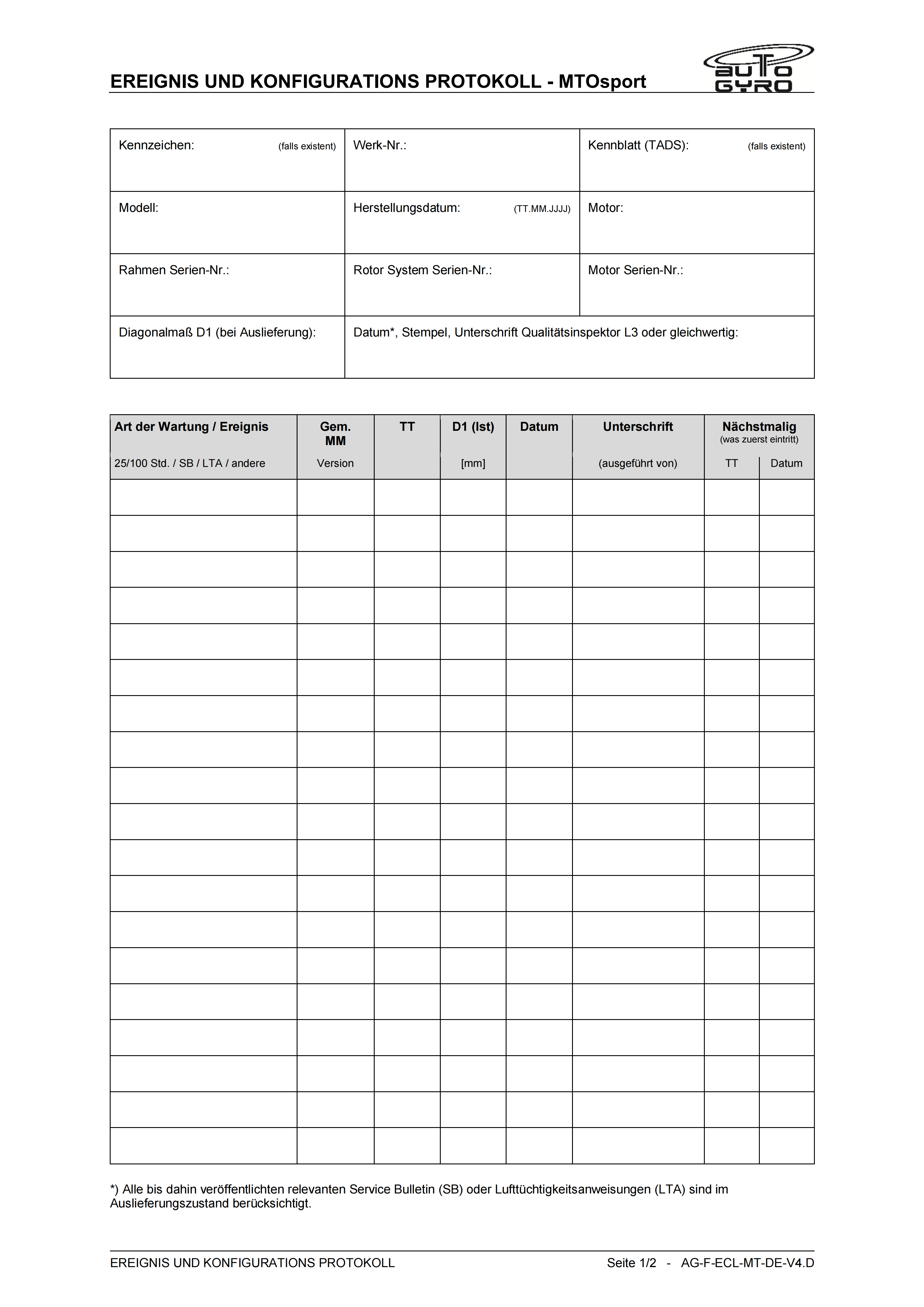 Event and Configuration Log AG-F-ECL-MT-DE-V41
