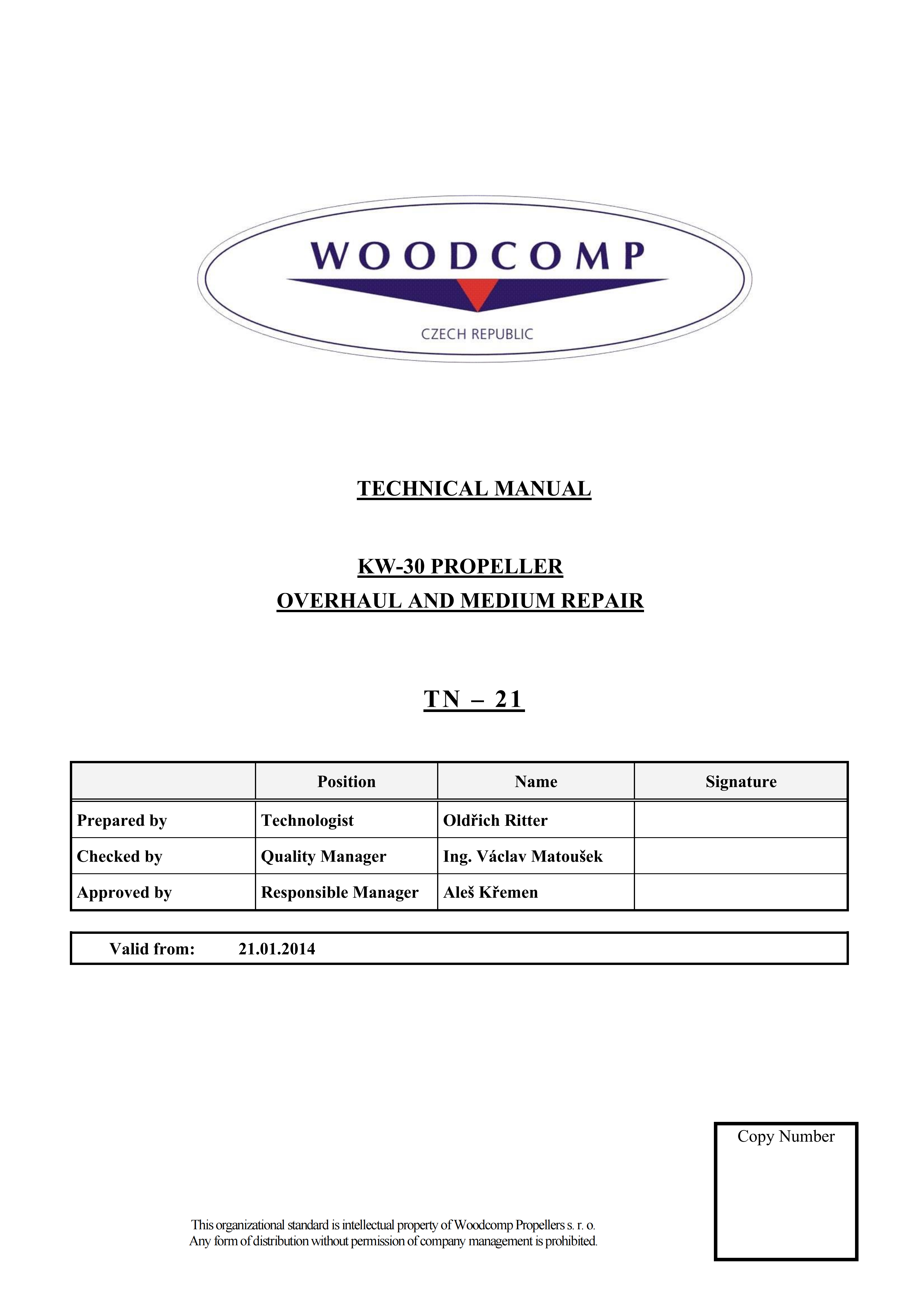 Maintenance Manual Woodcomp Propeller KW30 Revision 6