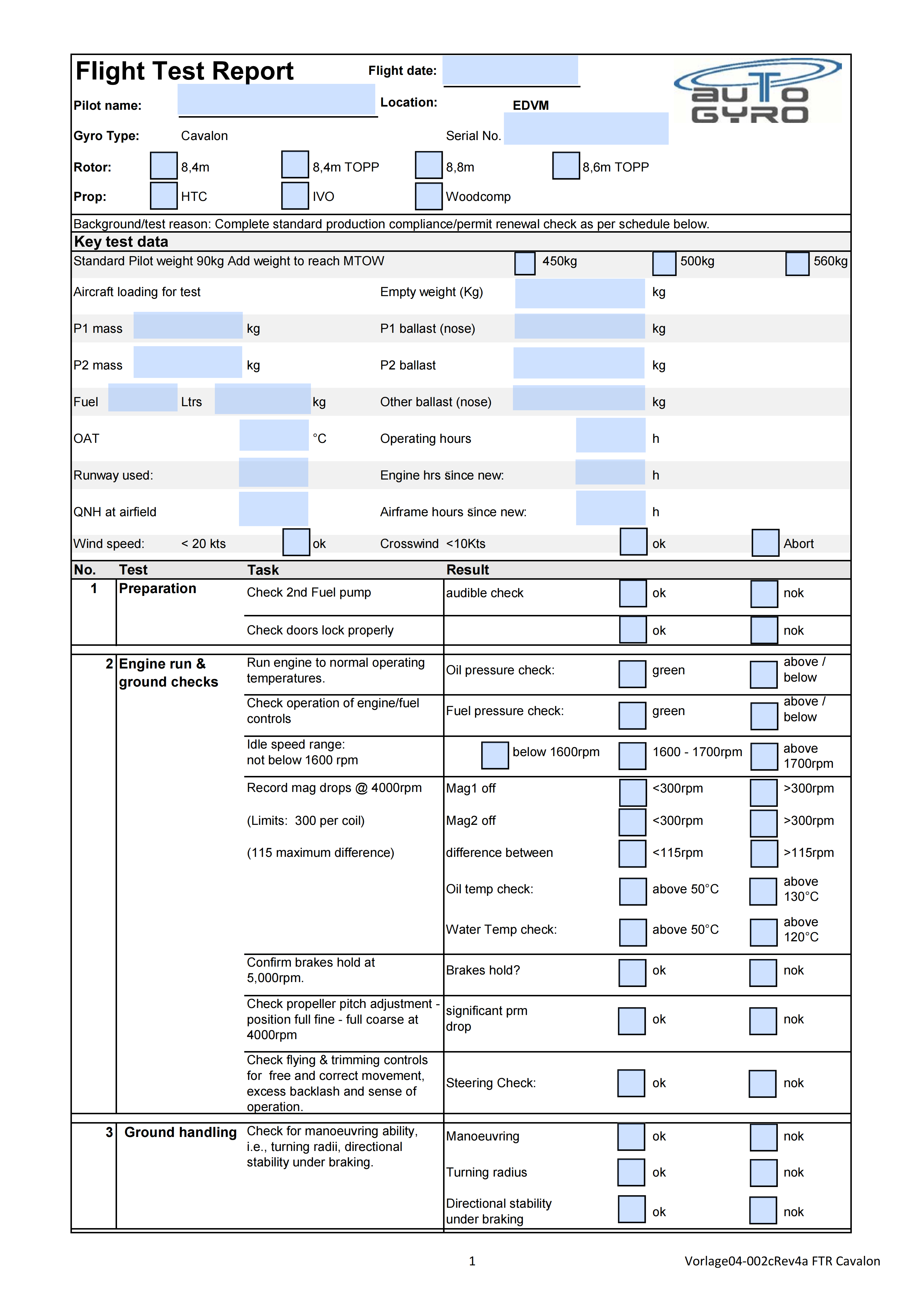 Flight Test Report Cavalon english Version 4a